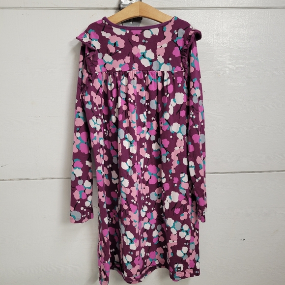 Tea Collection Snowy Branches Mighty Mini ruffle shoulder Dress Girls Size 16 - Picture 5 of 9